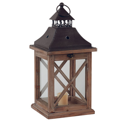 Lanterne en bois rectangulaire