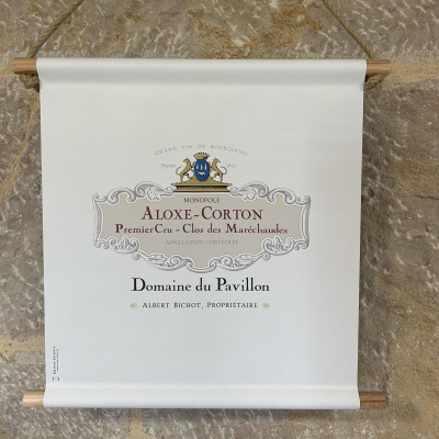 Aloxe-Corton Premier Cru Clos des Maréchaudes wine label kakemono, Domaine du Pavillon