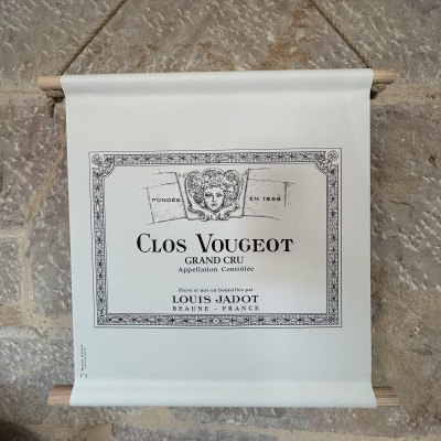 Kakémono à l'étiquette Clos Vougeot Grand Cru, Louis Jadot