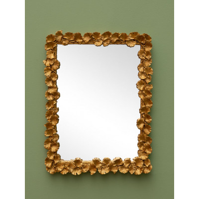 Miroir Doré fleurs de Ginkgo