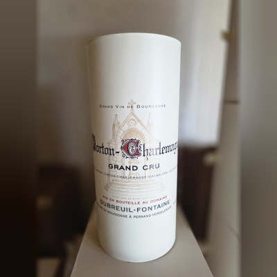 Lámpara con etiqueta de vino Corton-Charlemagne Grand Cru 39 cm, Domaine Dubreuil-Fontaine