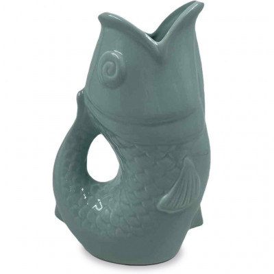 Vase poisson Bleu givré