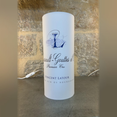 Lámpara con etiqueta de vino Meursault-Gouttes d'Or Premier Cru 29 cm, Vincent Latour