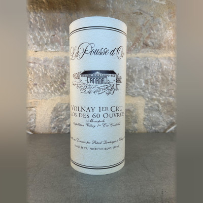 Lámpara con etiqueta de vino Volnay Premier Cru Clos des 60 Ouvrées 29 cm, Domaine de la Pousse d'Or